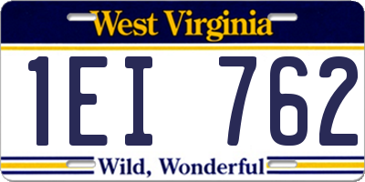 WV license plate 1EI762