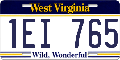 WV license plate 1EI765