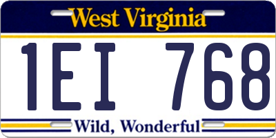 WV license plate 1EI768