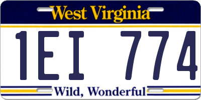 WV license plate 1EI774