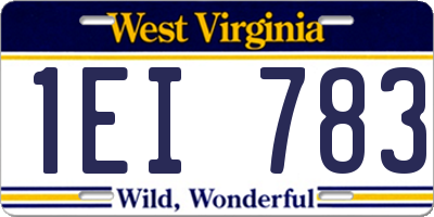 WV license plate 1EI783