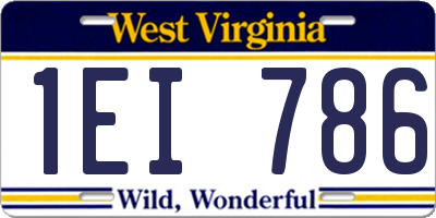 WV license plate 1EI786