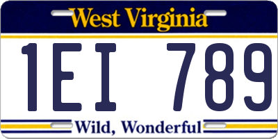 WV license plate 1EI789