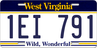 WV license plate 1EI791