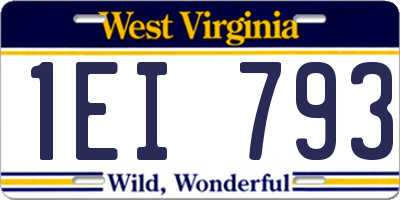WV license plate 1EI793