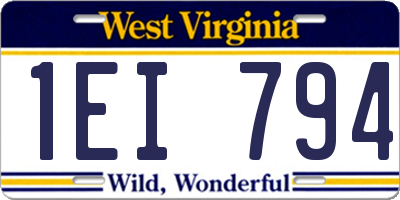 WV license plate 1EI794