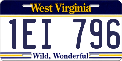 WV license plate 1EI796