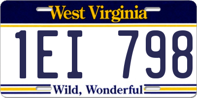 WV license plate 1EI798