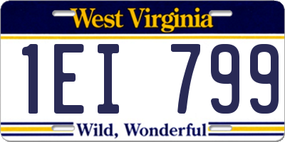 WV license plate 1EI799