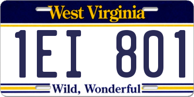 WV license plate 1EI801
