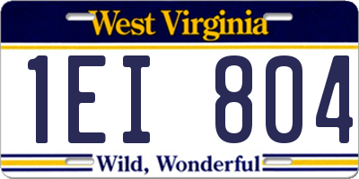 WV license plate 1EI804