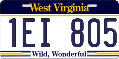 WV license plate 1EI805