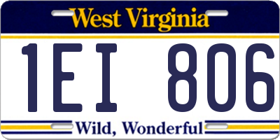 WV license plate 1EI806