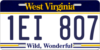 WV license plate 1EI807