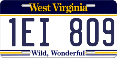 WV license plate 1EI809