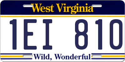 WV license plate 1EI810