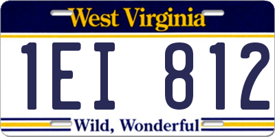 WV license plate 1EI812