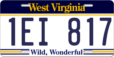 WV license plate 1EI817