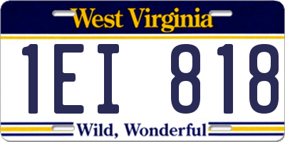 WV license plate 1EI818