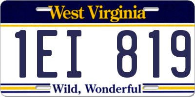 WV license plate 1EI819