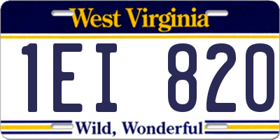 WV license plate 1EI820