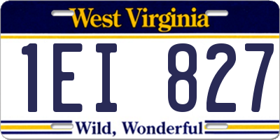WV license plate 1EI827
