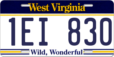WV license plate 1EI830