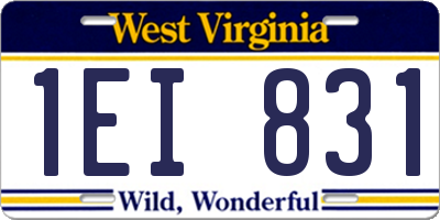 WV license plate 1EI831