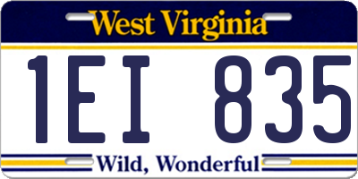 WV license plate 1EI835
