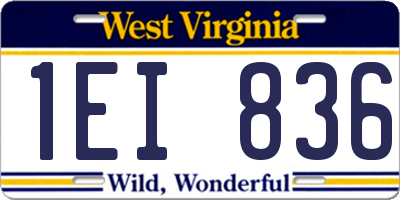 WV license plate 1EI836
