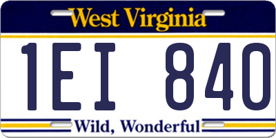 WV license plate 1EI840