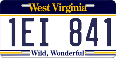 WV license plate 1EI841