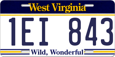 WV license plate 1EI843