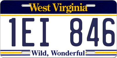 WV license plate 1EI846