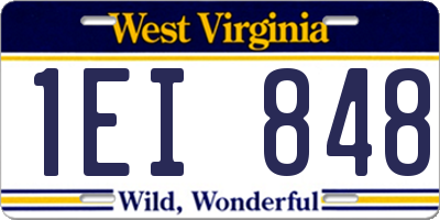 WV license plate 1EI848