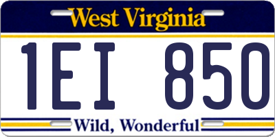 WV license plate 1EI850