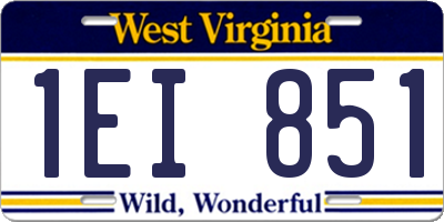 WV license plate 1EI851