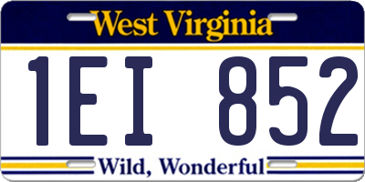 WV license plate 1EI852