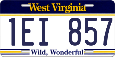WV license plate 1EI857