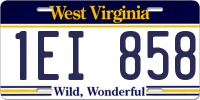 WV license plate 1EI858
