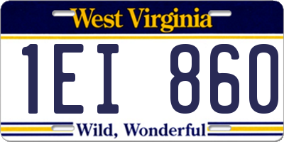 WV license plate 1EI860