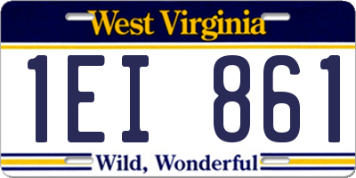WV license plate 1EI861