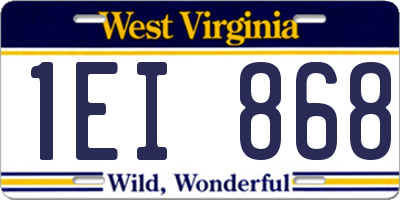 WV license plate 1EI868