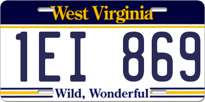 WV license plate 1EI869