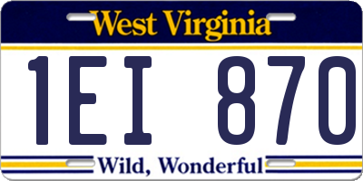 WV license plate 1EI870