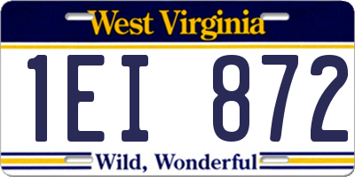 WV license plate 1EI872