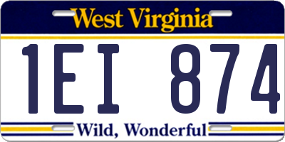 WV license plate 1EI874