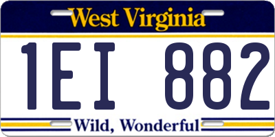 WV license plate 1EI882