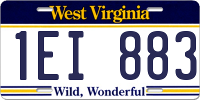 WV license plate 1EI883