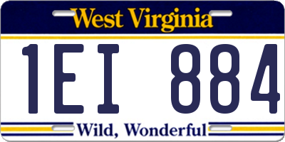 WV license plate 1EI884
